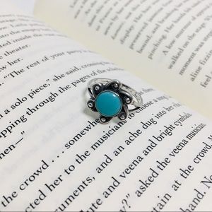 🍂2/$30 Sterling silver turquoise sunburst ring